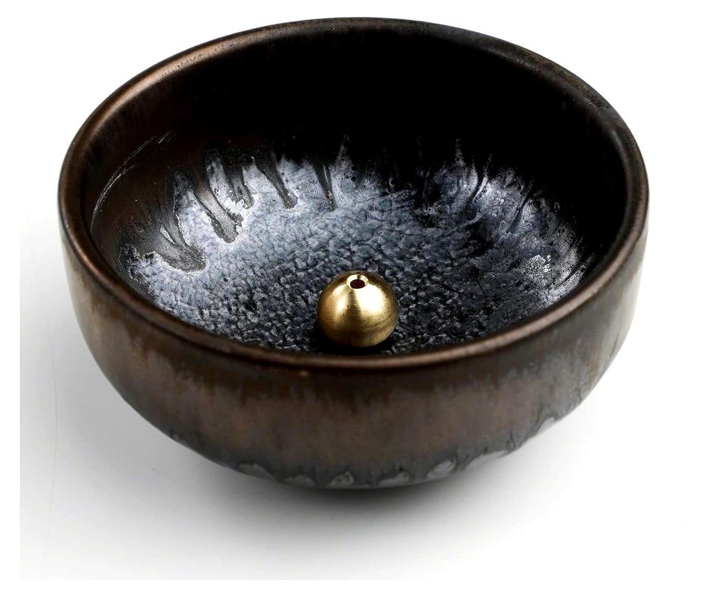Geschenkset mit Zen Räucherstäbchenhalter und Messingständer - Japanischer Zen Garten