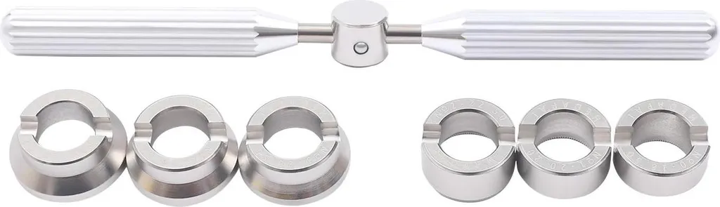 Clé d'horloger en acier allié de 22,5 cm avec 6 embouts pour piles
