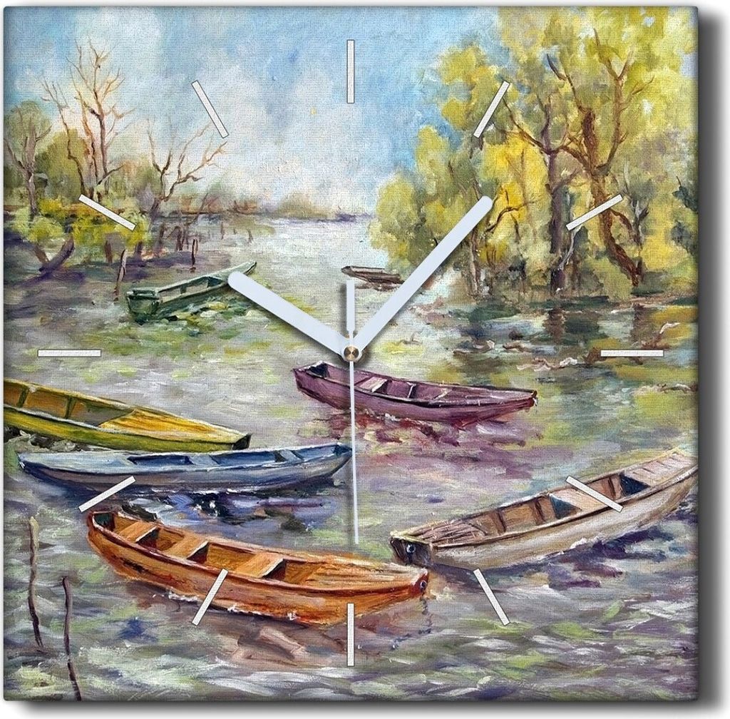 Coloray Hodiny Unikátní 30x30 cm Tiché hodiny Pro obývací pokoj a kuchyň Nástěnné hodiny Plátno Černé ručičky hodin - Podívejte se ...