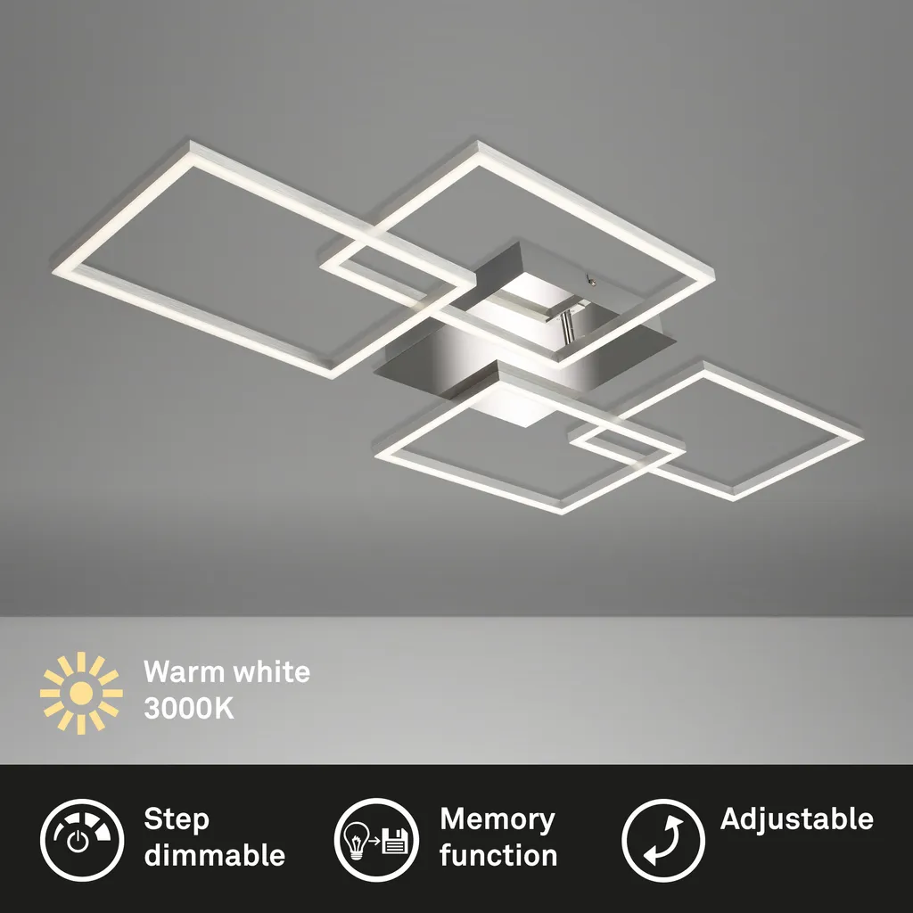 Plafonnier LED Salon et Cuisine 95cm Luminaire Dimmable Ambiance Chaude