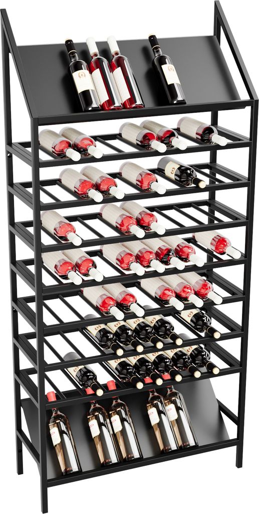 MetaloPro Casier à vin Burgundy – Support métallique noir Image du produit 