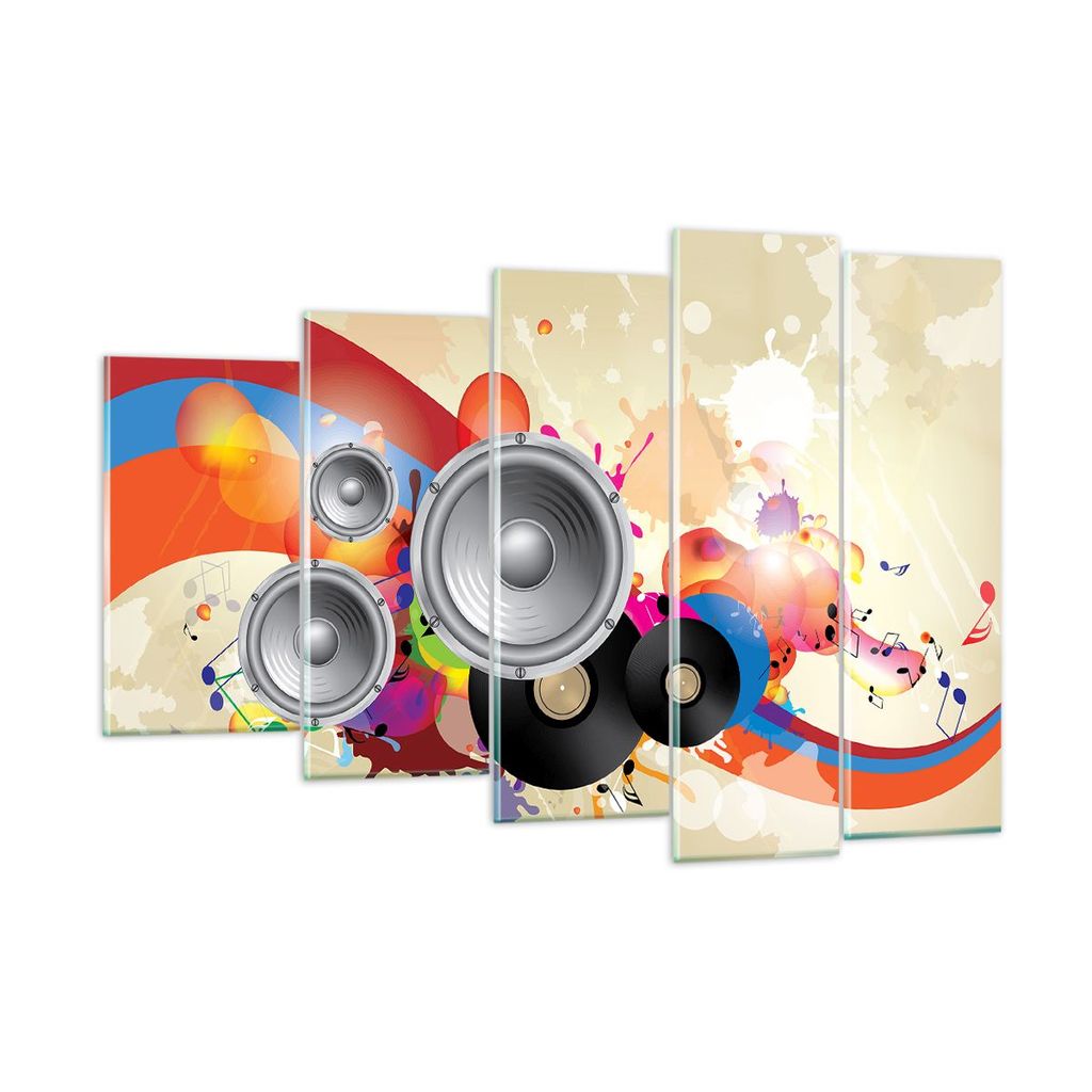 Bilder auf glas - Musik abstrakt Komposition Dekoration - 150x100cm - Glasbilder - Wandbilder - Kunstdruck - Wanddekoration aus Glas - Glas Bilder ...
