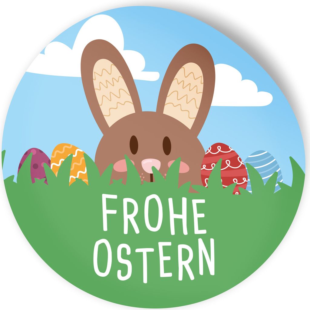 itenga Aufkleber Frohe Ostern Hasenbande 4cm (Motiv 214) 24 Stück
