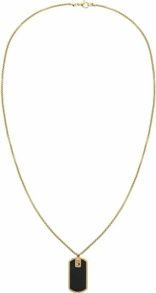 Collana Tommy Hilfiger 2790432: Pendente in Pelle e Acciaio Dorato