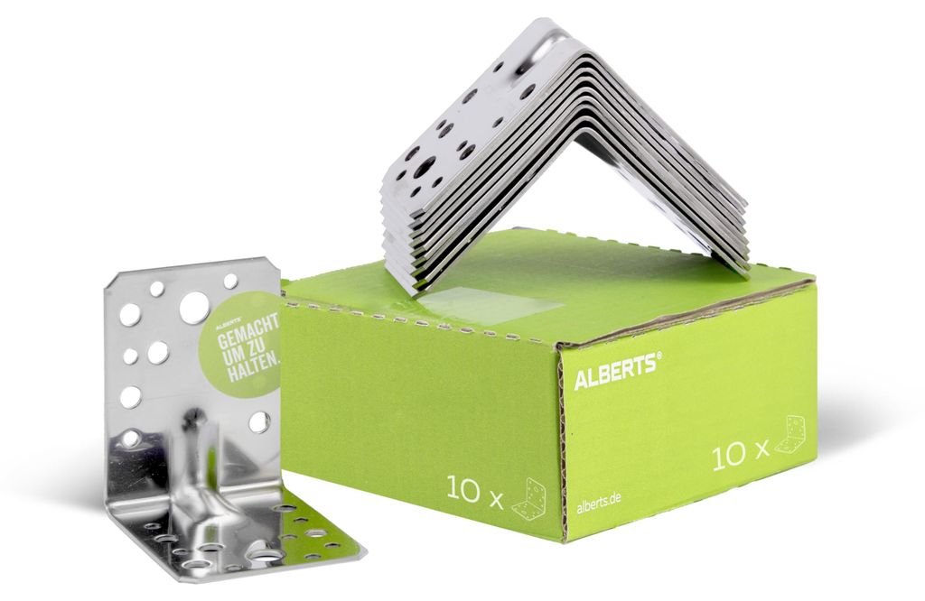 Alberts Schwerlast-Winkelverbinder mit Sicke | Edelstahl | Produktbild 