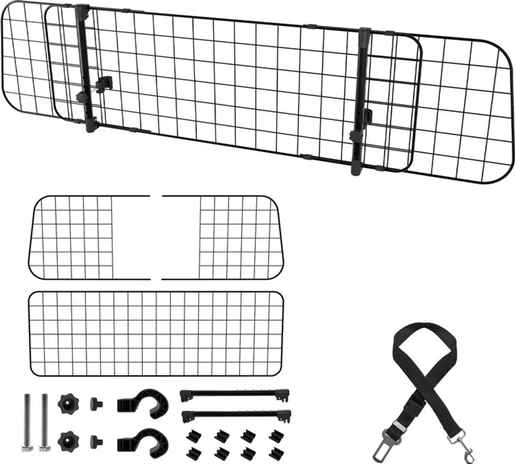 TolleTour Griglia Divisoria Auto per Cani Regolabile - Nero Sicurezza