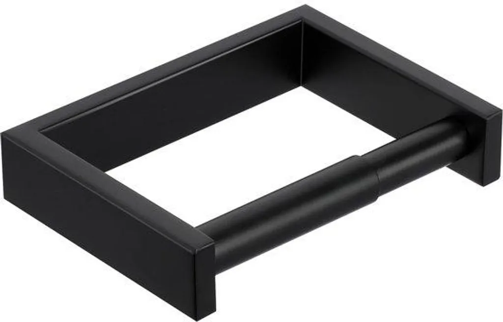 Porte-papier toilette noir anti-rouille à ressort pour pose murale fixe