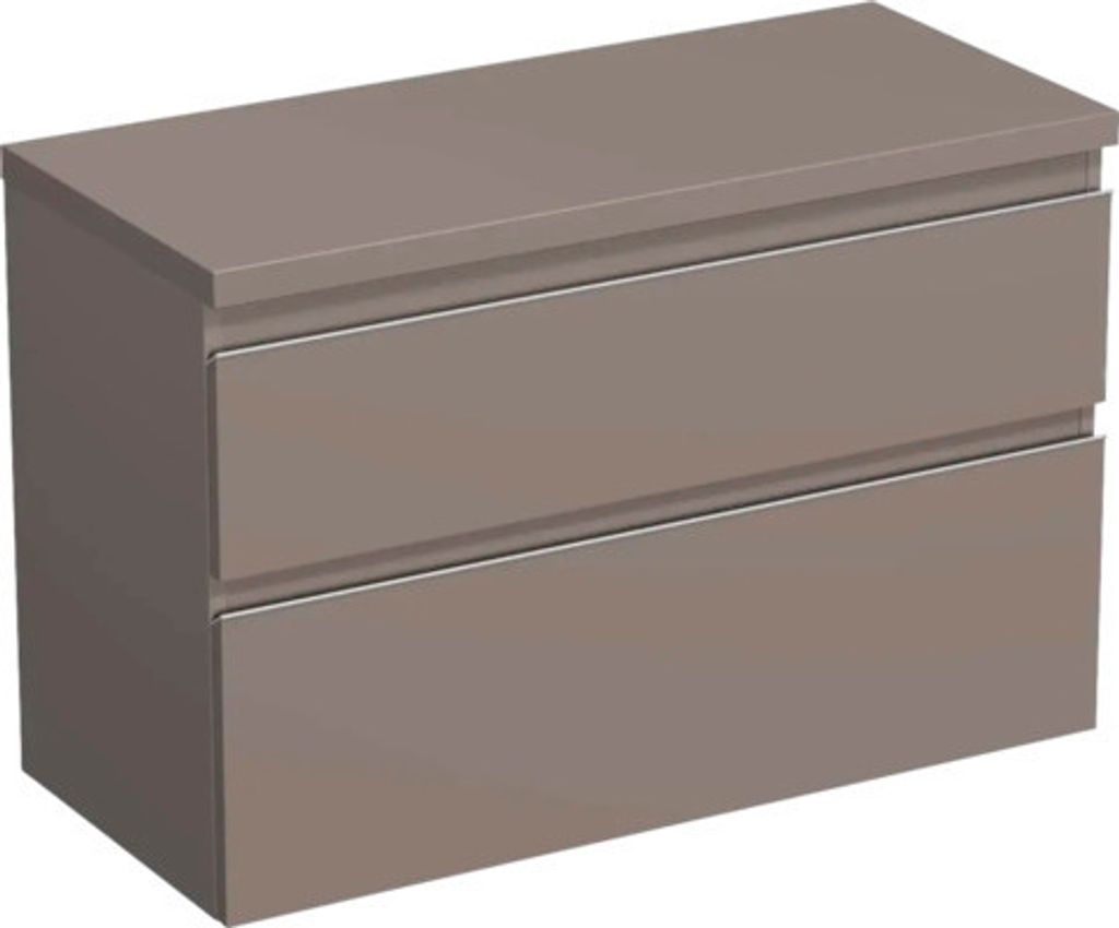 Jungborn Waschtischunterschrank TRENTA BxHxT 96,7 x 64,6 x 44,5 cm Frontfarbe hellbraun glanz TRE DESK 100 2Z S A2496