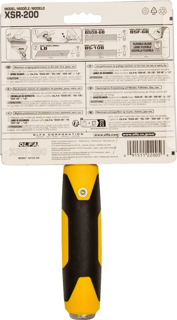 Grattoir de Chantier Professionnel Olfa XSR-200 Manche Long Extra Robuste