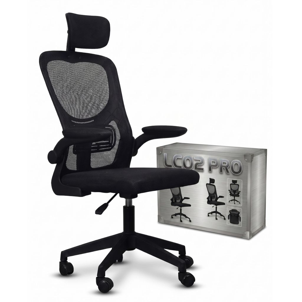 Fotel Biurowy Krzesło Obrotowe Ergonomiczne Czarny Zdjęcie produktu 