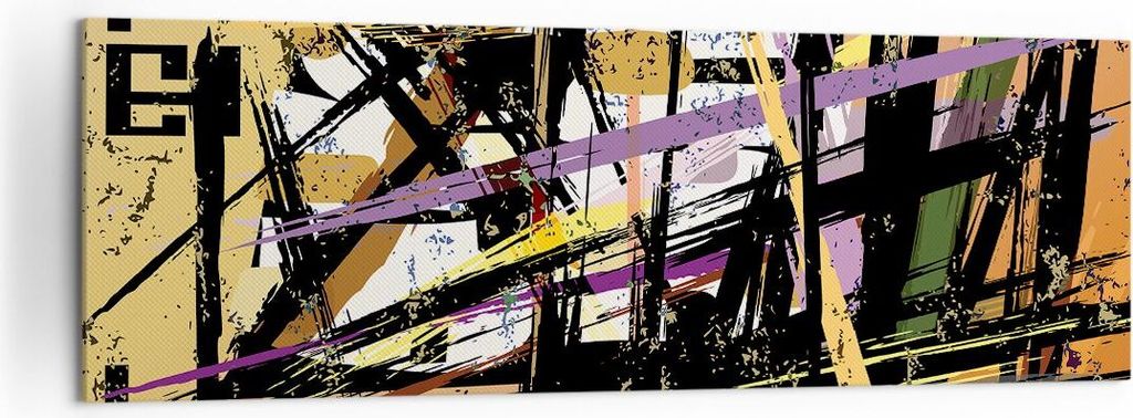 Bild auf Leinwand - Leinwandbild - Abstraktion modern - 160x50cm - Wand Bild - Wanddeko - Leinwanddruck - Bilder - Kunstdruck - Wanddekoration - Le...