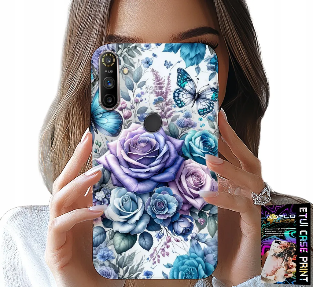 Kit Protezione Realme C3: Cover Floreale Rose e Vetro 9H Premium