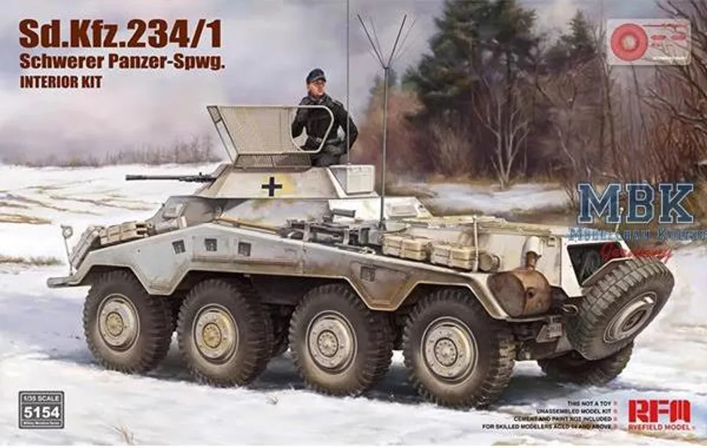 Sd.Kfz. 234/1 Full Interior RFM5154 Blindé de Reconnaissance Lourd