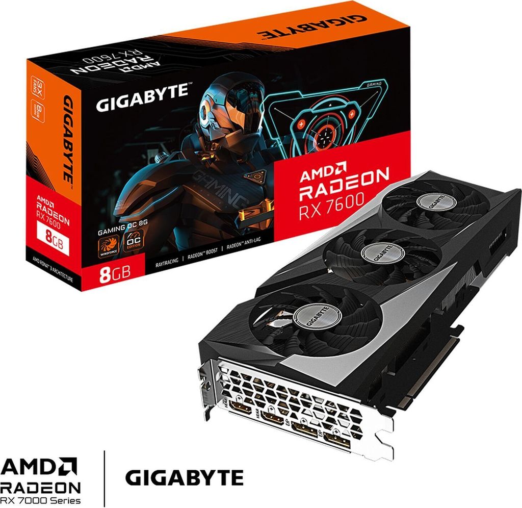 Gigabyte Radeon RX7600 Gaming OC 8GB GDDR6 2xHDMI 2xDP Zdjęcie produktu 