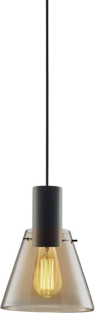 ISOLED Pendelleuchte, amber concave Glas, E27, 20cm, 50-300cm, exkl. Baldachin