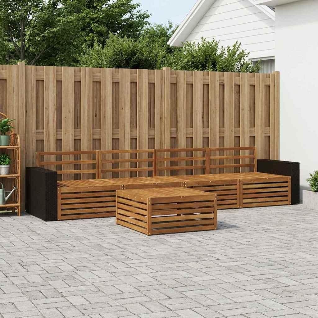 Möbel Outdoor-Sofagarnitur 5 pcs Natur Massivholz AkazieGartensofas - Gartensofas c1093