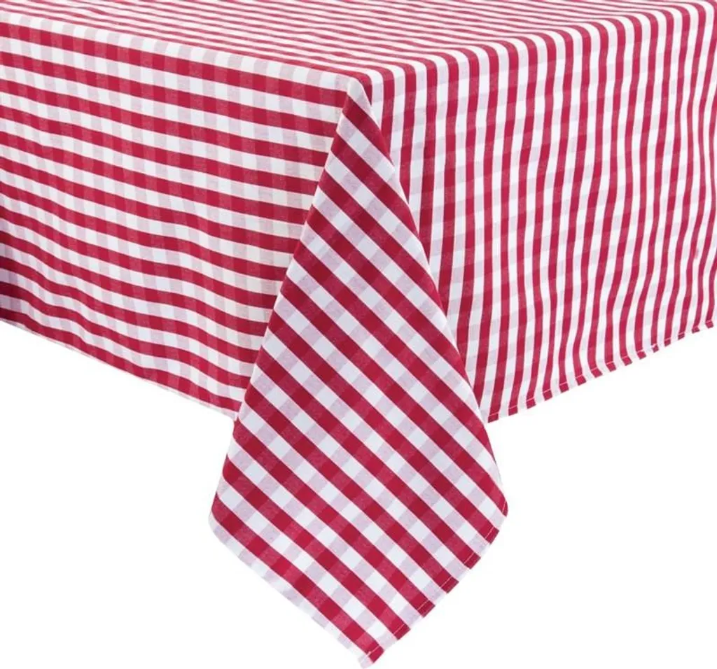 Tovaglia Mitre Comfort Gingham a quadri rossi e bianchi, 132 cm
