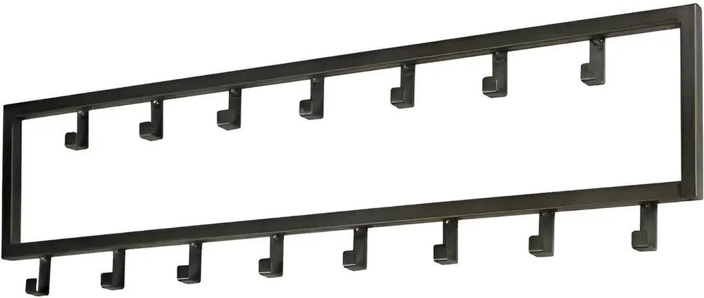 Support Mural Penderie 80cm Noir 15 Crochets pour Gagner de la Place