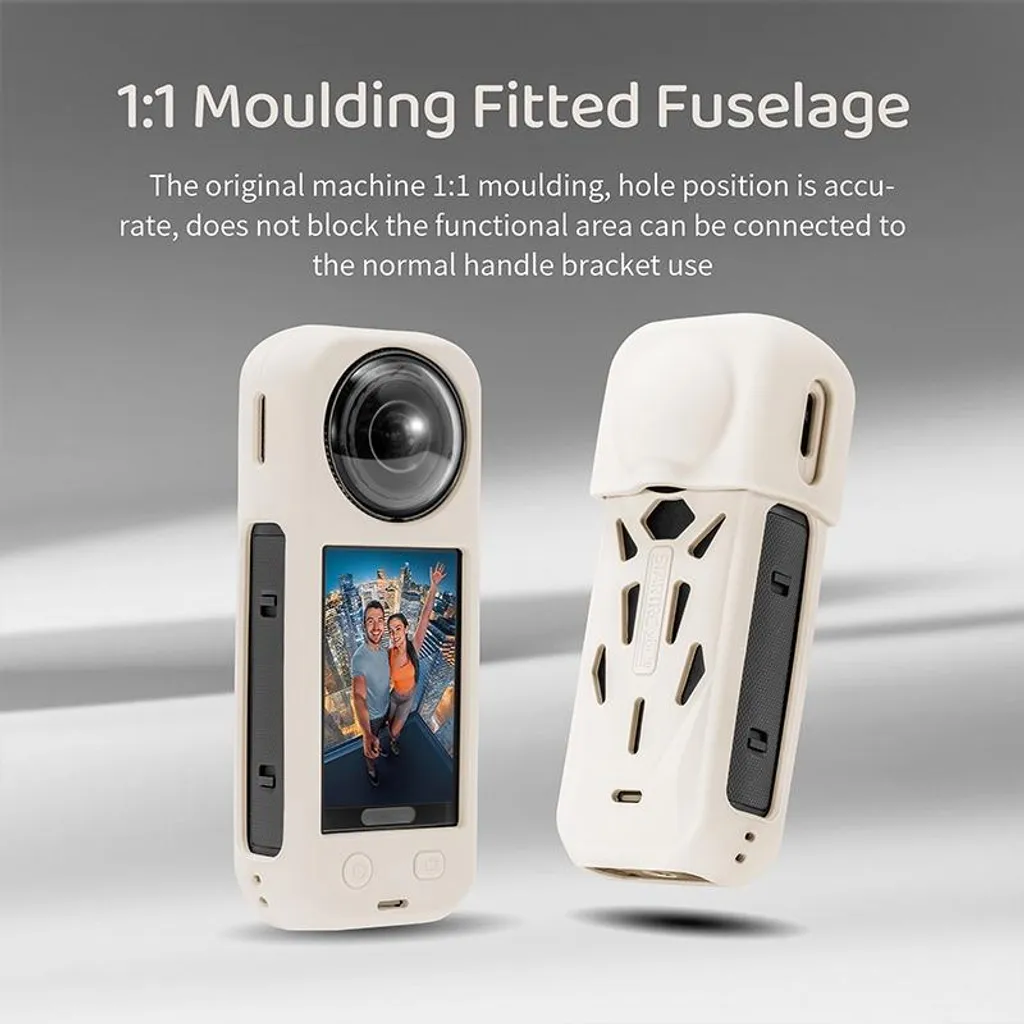 INF Custodia protettiva in silicone per Insta360 X5 - Raffreddamento e protezione dell'obiettivo Bianco - 10