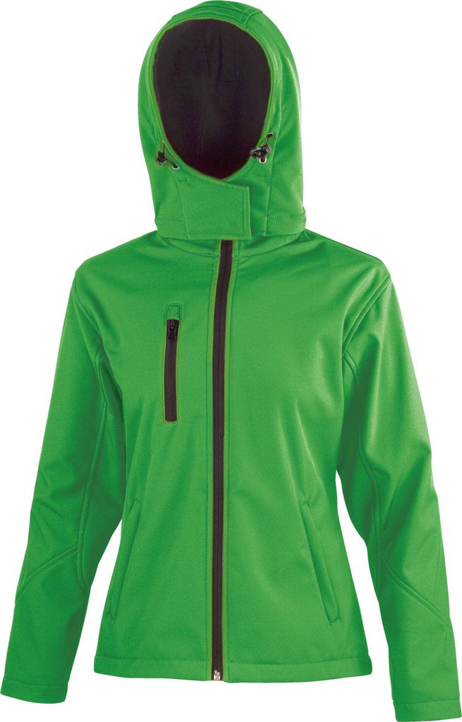 Result Core R230F | Ladies Core Lite Hooded Soft Shell Jacket - Farbe: Vivid Green/Black - Größe: S