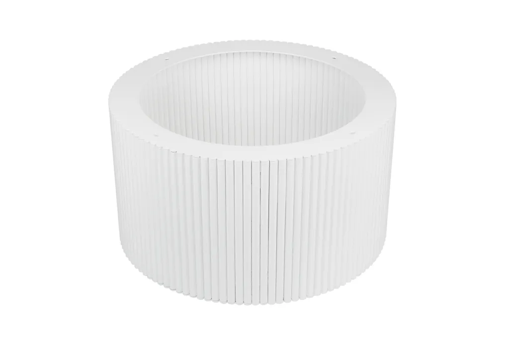 Piètement de table strié blanc Big en métal robuste de diamètre 60 cm - 3