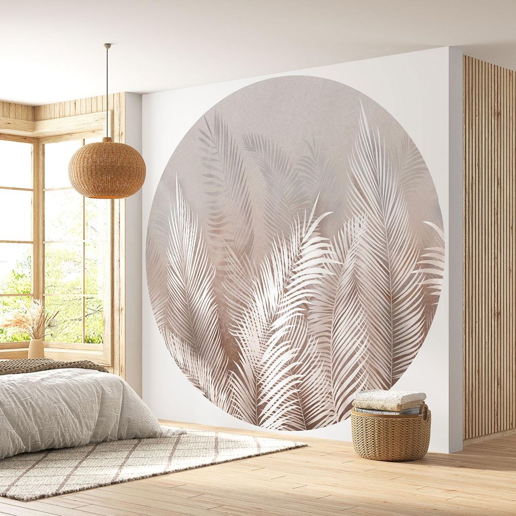 Runde Tapete / Kreis - Lumaléa - Botanisches Motiv - Premium-Papier 185 g, abwaschbar - Durchmesser 130 cm