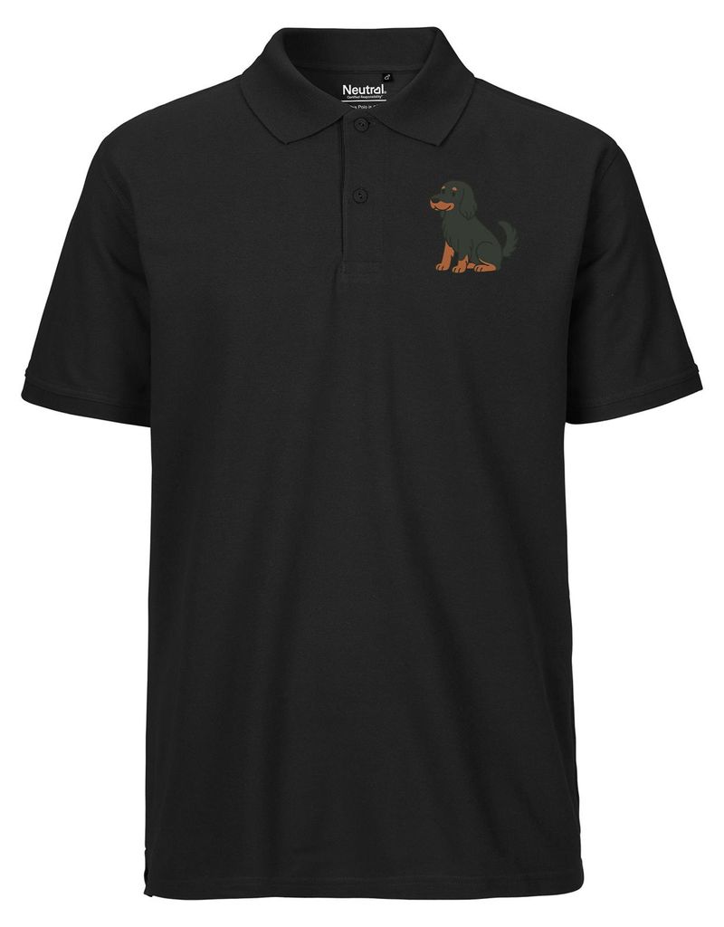 Huuraa Herren Polo Shirt Gordon Setter Comic Gordi S Black Bio Baumwolle Fairtrade Poloshirt Geschenkidee