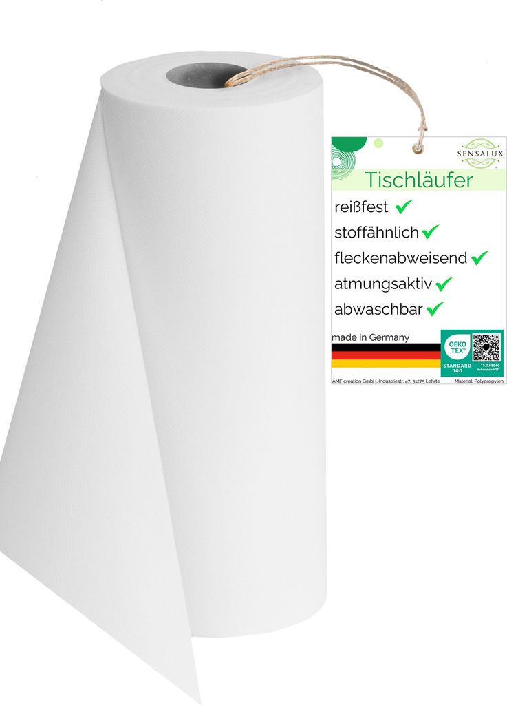 Sensalux NATURE Tischläufer - 0,3m x 25m Weiß/Wolkenweiß Produktbild 