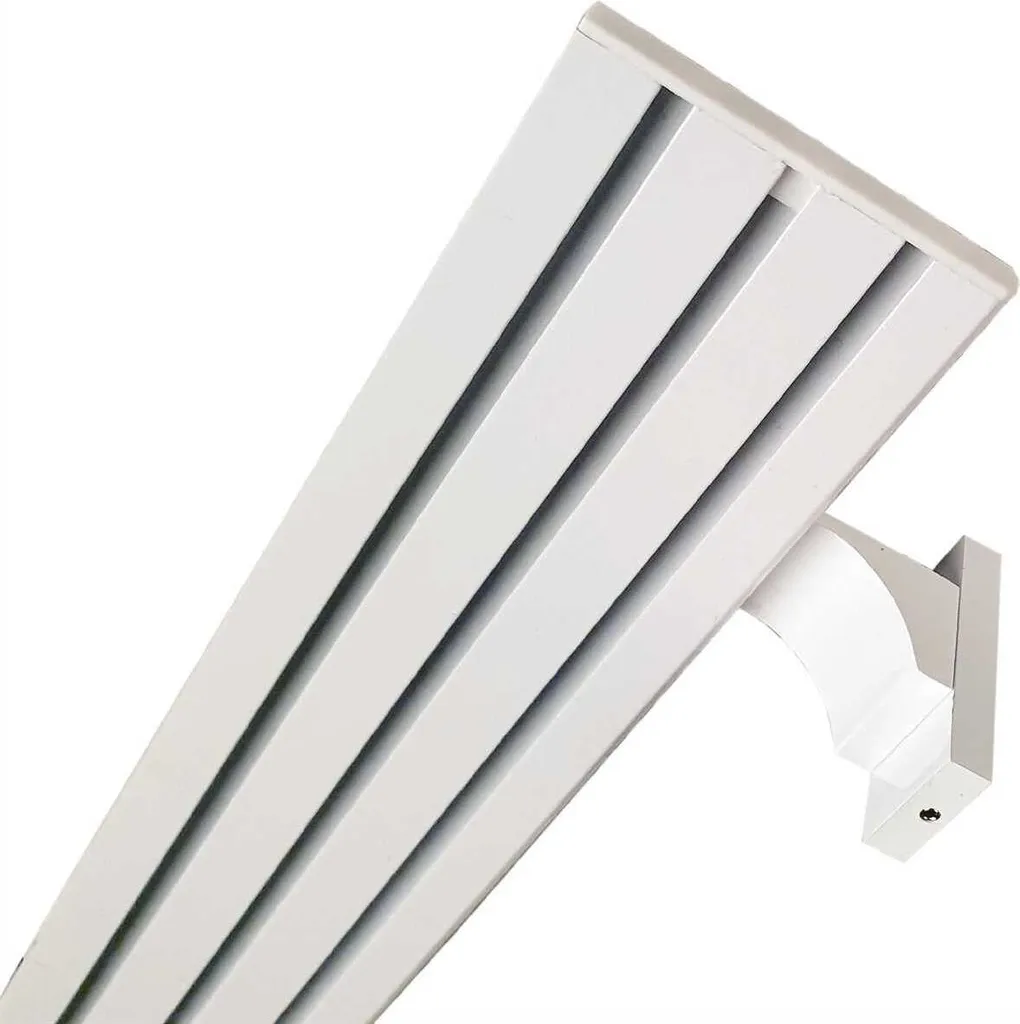 Binario per tende "bianco" in alluminio, possibilità di tutte le lunghezze fino a 480 cm, binario per tende piatte ( 7 mm ), "1 / 2 / 3 / 4 binari" incl. scorrimento tende