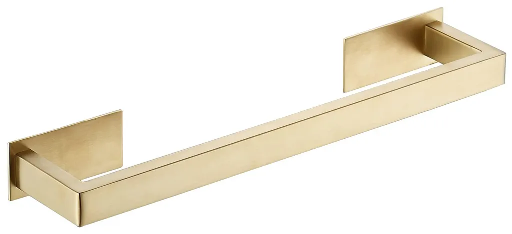 Porte-serviette inox or brossé autocollant 38,5 cm sans perçage mural