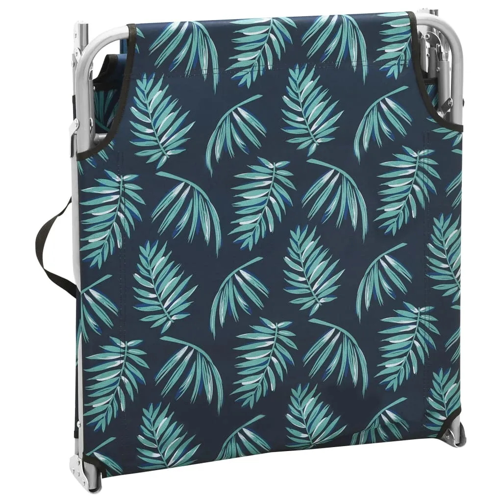 Transat de jardin pliant motif feuilles, structure acier durable - 5