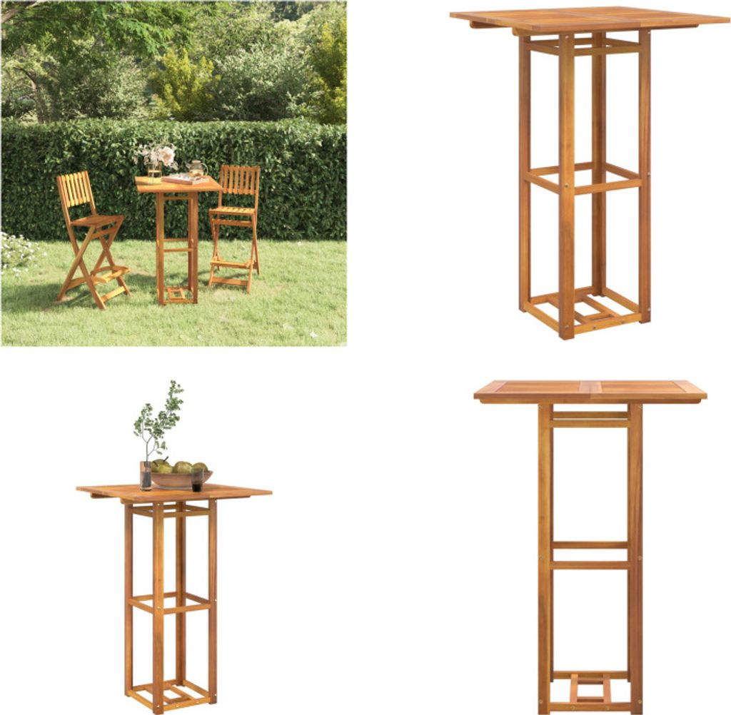 vidaXL Bistrotisch 75x75x110 cm Massivholz Akazie - Bistrotisch - Bistrotische - Bartisch - Partytisch