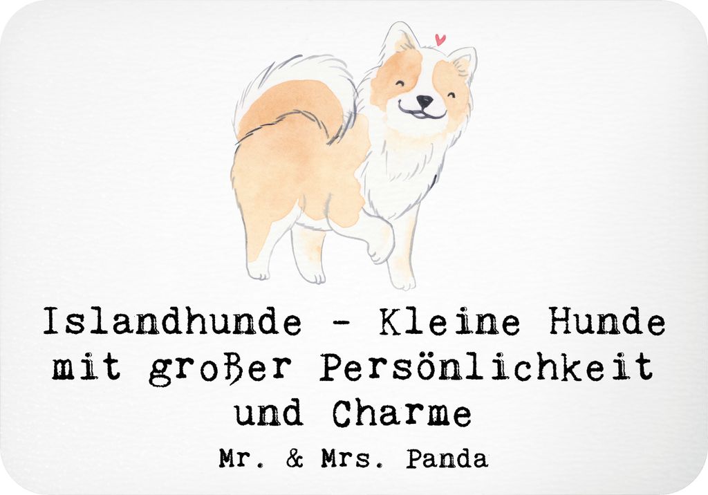 Mr. & Mrs. Panda rechteckmagnet Charme Islandhund - Weiß - Geschenk, zettelhalter, charmante Hunde, kleine, robuste Hunderasse, Wetterfestes Fell,...