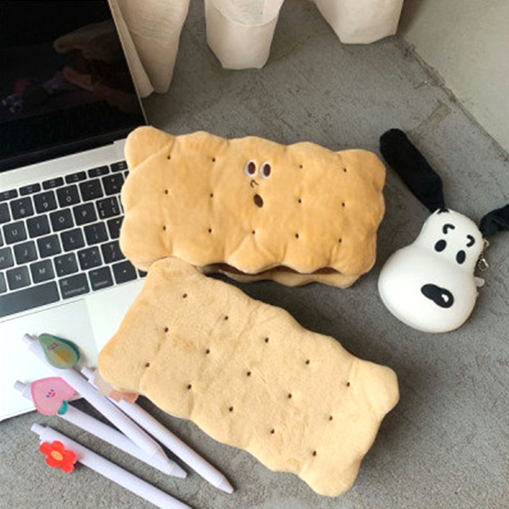 Cute Pencil Case Große Kapazität Pencil Box Pouch Creative Biscuit Form für Kinder Erwachsene Schule Büro Lieferanten