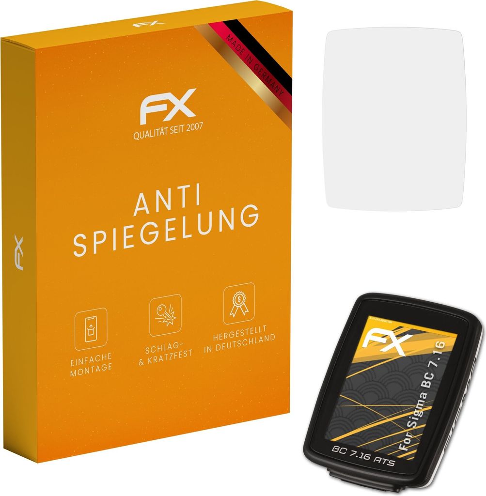 atFoliX FX-Antireflex 3x Schutzfolie kompatibel mit Sigma BC 7.16 Displayfolie