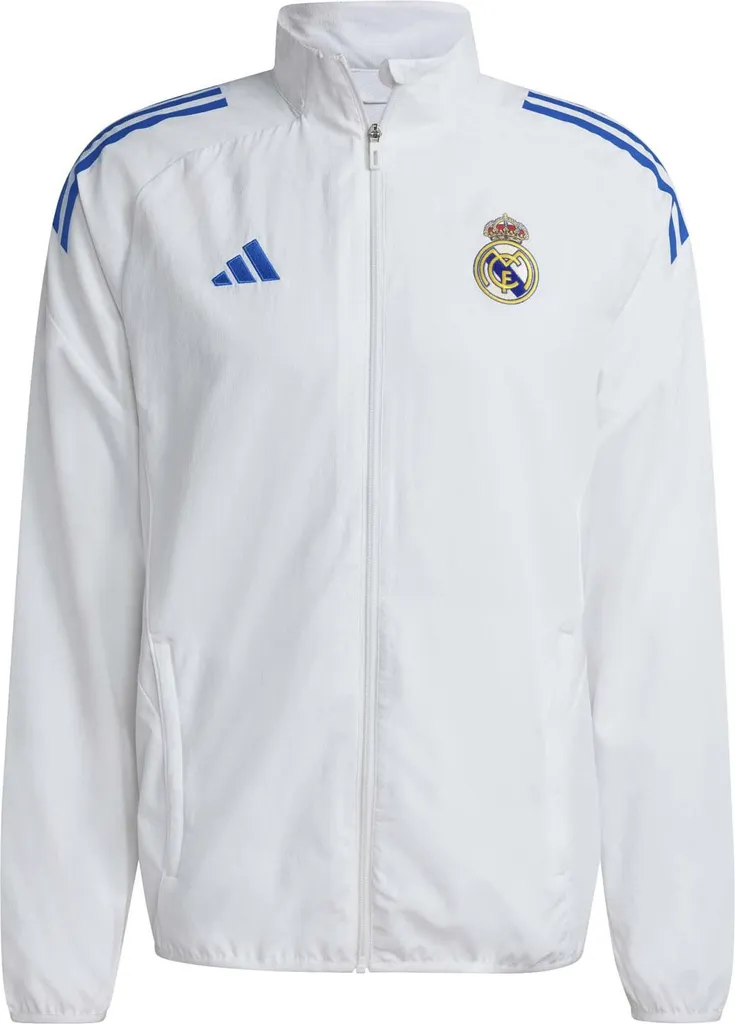 Sweat zippé Real Madrid Adidas EU JP4029 Blanc et Bleu en Taille L 183cm
