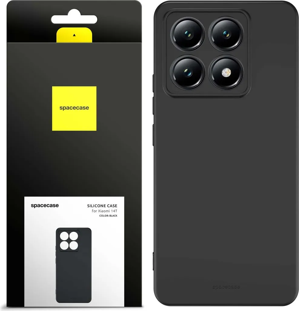 Coque Xiaomi 14T Noir Silicone SPACECASE : Fini les Chutes et Rayures