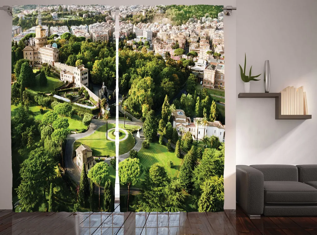 Rideau Décoratif Grande Largeur avec Crochets pour Fenêtre 280x225cm