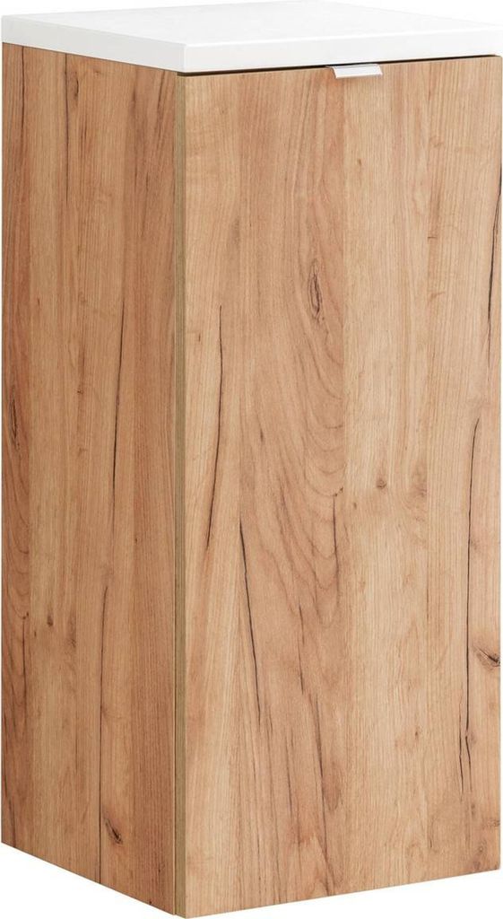 Hängesäule April 1 Tür, Holzoptik und Weiß Produktbild 1