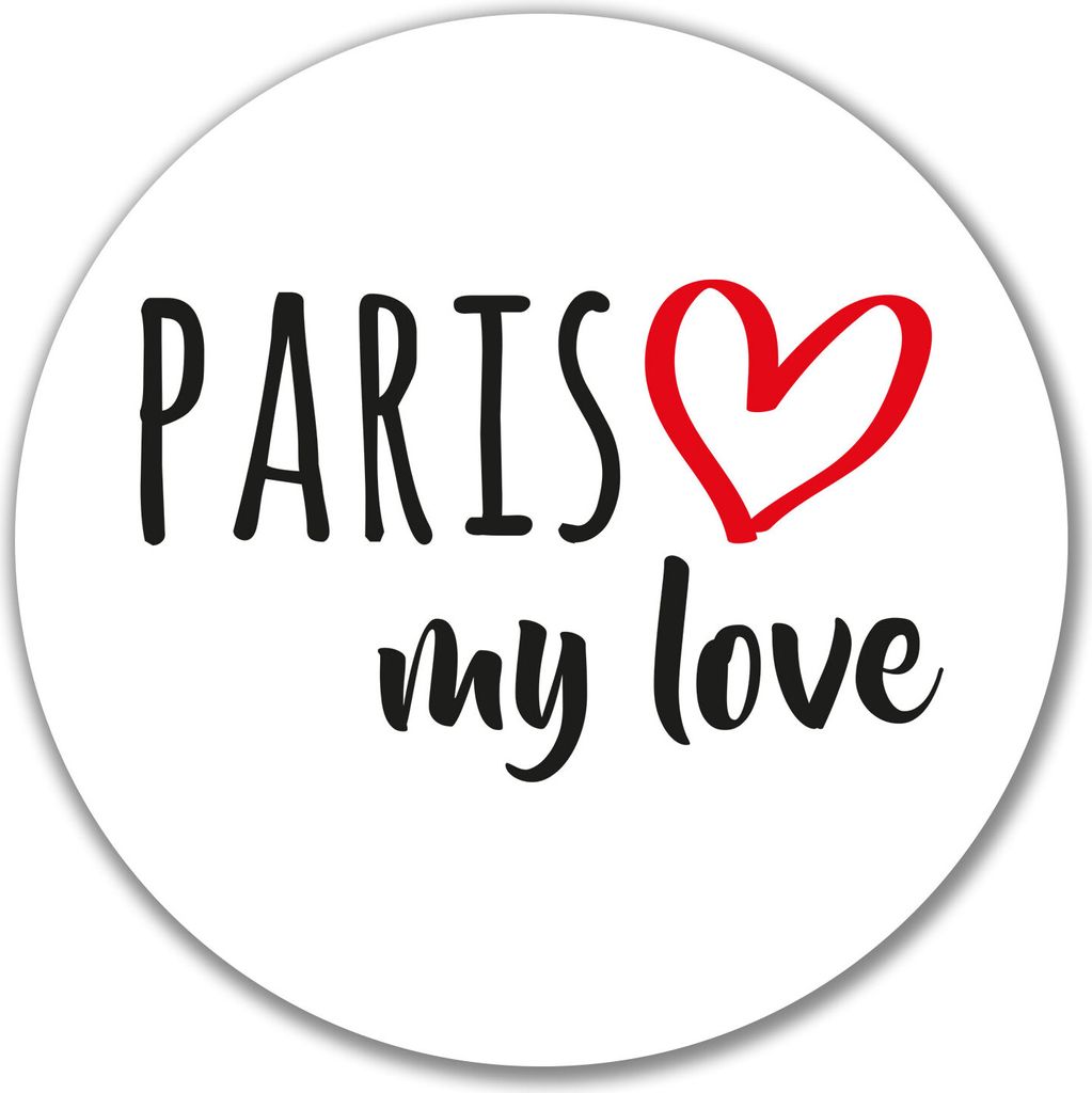 Huuraa Aufkleber Paris my love 10cm rund Sticker Geschenkidee