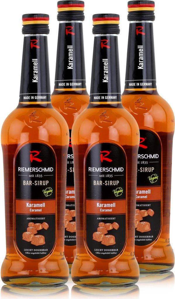 Riemerschmid Bar-Sirup Karamell 0,7L - Cocktails Milchshakes (4er Pack)