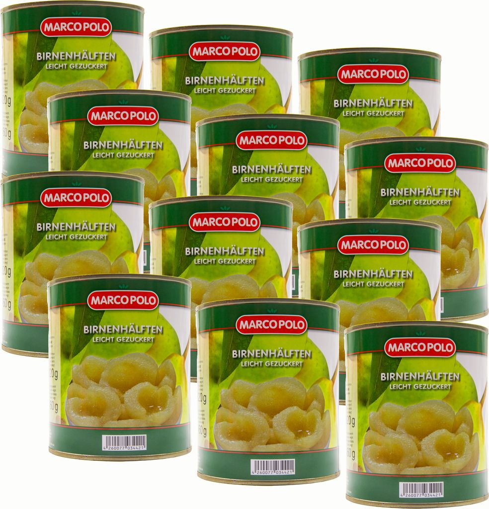 Food-United Birnenhälften halbe Frucht 12 Dosen Füllm 820g Produktbild 