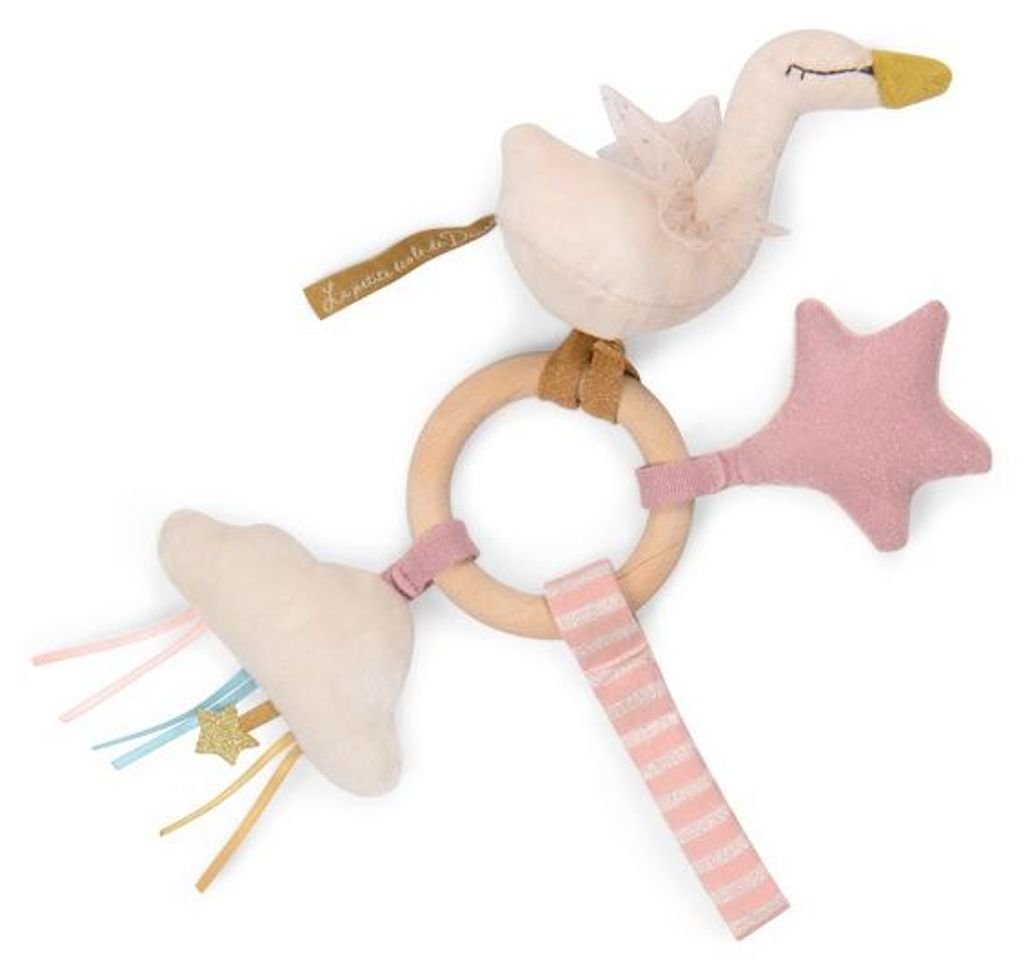 Zornaitoare cu inel de lemn Lebada, Moulin Roty