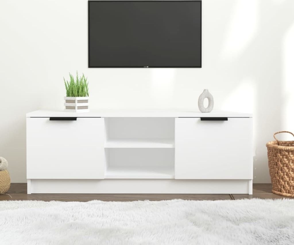 "2026 Promotion" TV-Schrank - TV-Lowboard - Weiß 102x35x36,5 cm Holzwerkstoff - TV-Regal CC27531