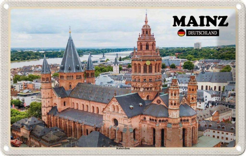 vianmo Blechschild 12x18 cm Mainz Kaiserdom Kiche Christentum Abenteuer Reisen Urlaub