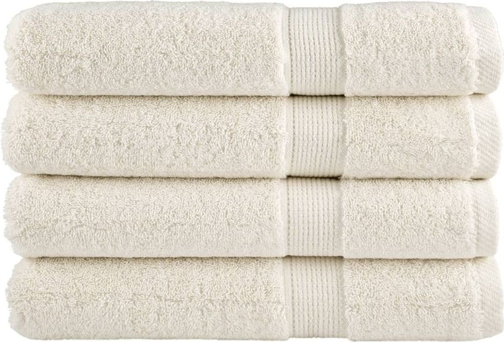 Premium-Handtücher SOLUND 4 Stk. Cremeweiß 100x200 cm 600 g/m²
