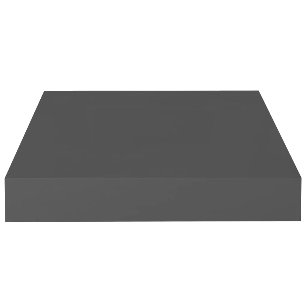 vidaXL Mensole Galleggianti 4 pz Grigio Lucido 23x23,5 MDF | Arredo Muro - 7