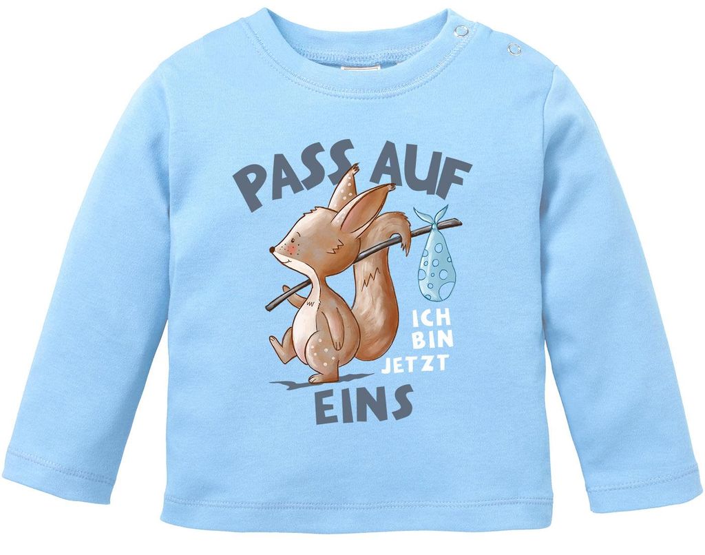 Baby Langarm-Shirt 1. Geburtstag mit Spruch Ich bin jetzt Produktbild 