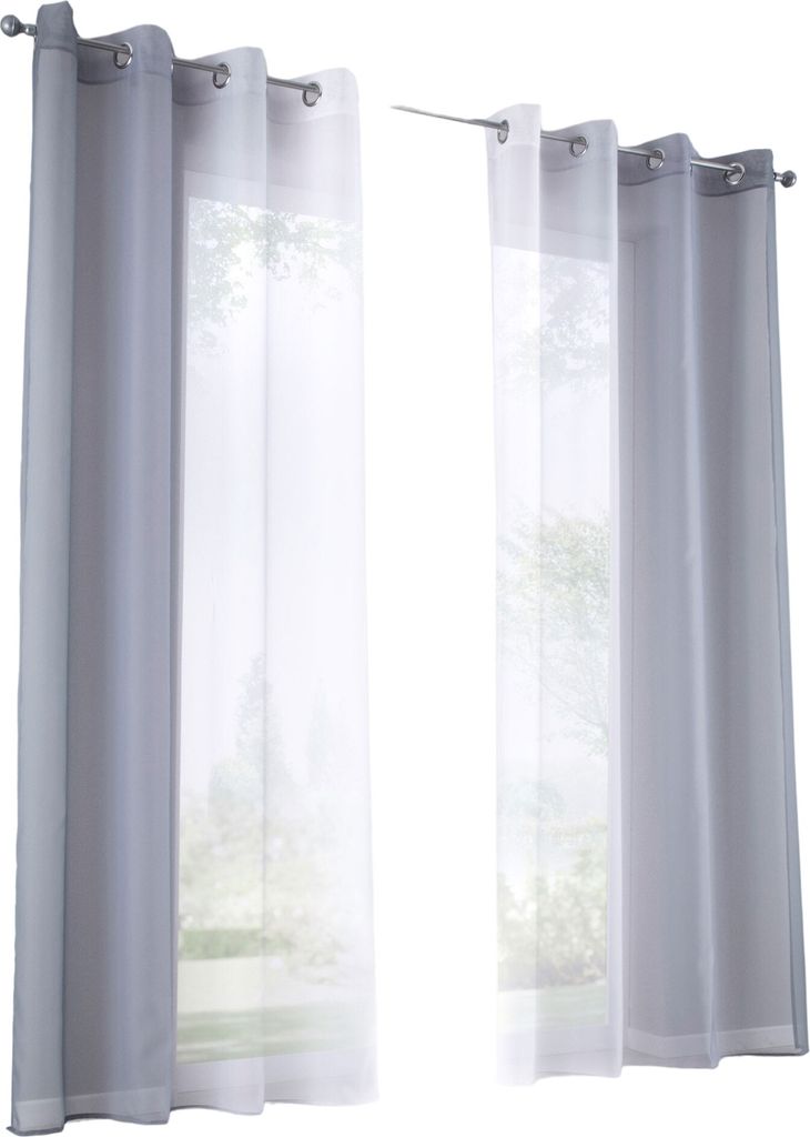 Gardinen Transparent Vorhang Dekogardine Farbverlauf Landhaus