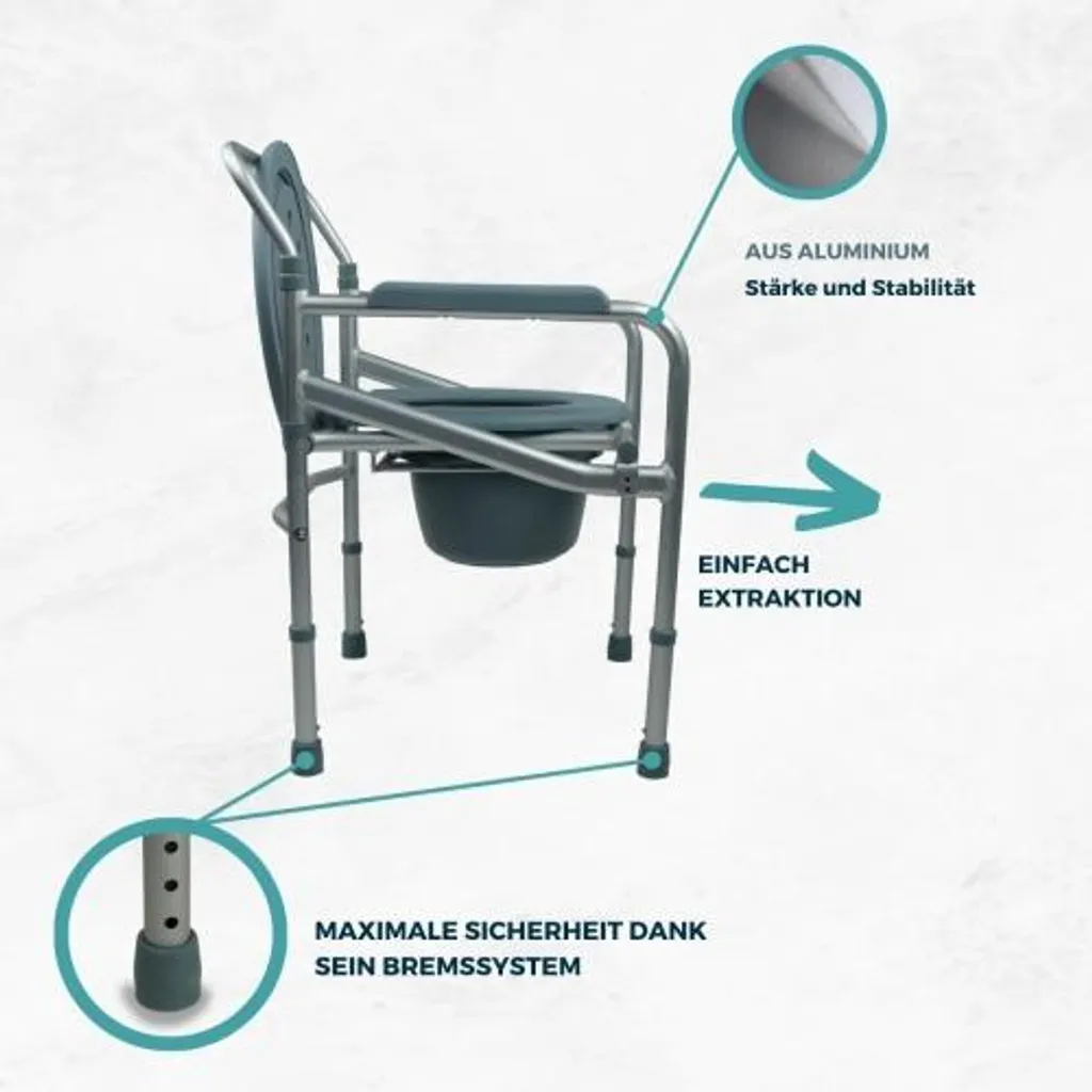 Siège Ergonomique de Toilette en Aluminium Léger - Confort Supérieur